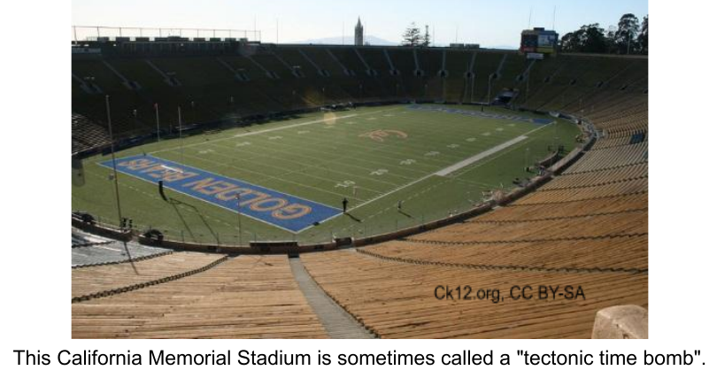 California Memorial Stadium, built on the Hayward Fault