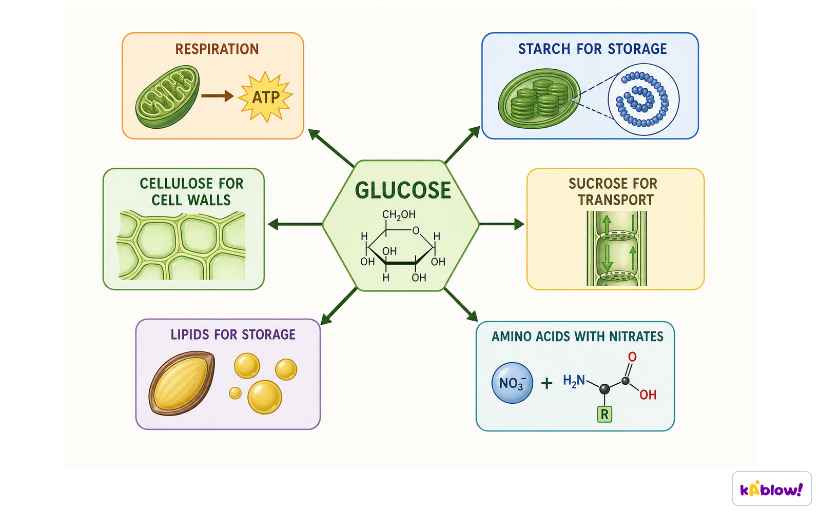 Uses of glucose in plants