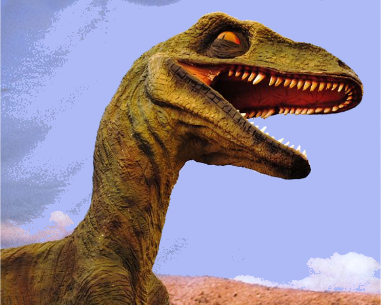 A Utahraptor, a large raptor whose traits are also found in modern birds.
