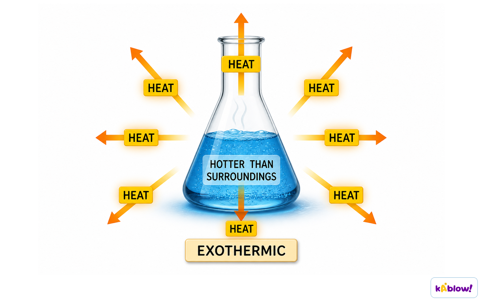 Heat transfer outwards in an exothermic reaction