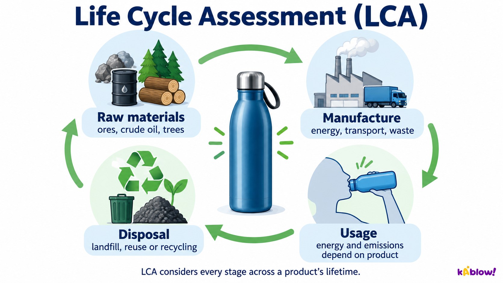 The four stages of a life cycle assessment