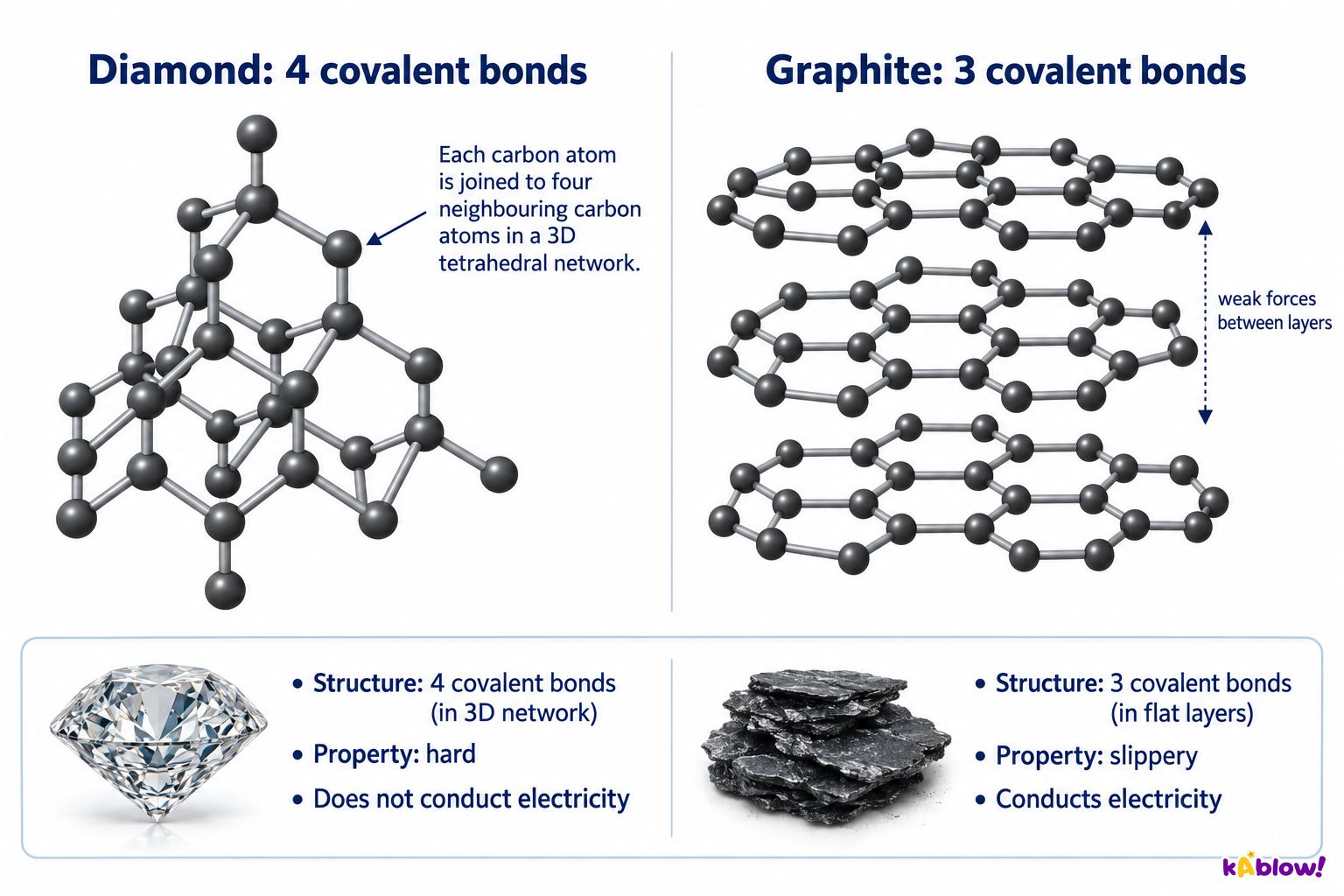 Carbon allotropes: diamond and graphite