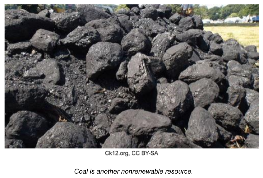 Coal is a nonrenewable fossil fuel formed over hundreds of millions of years.