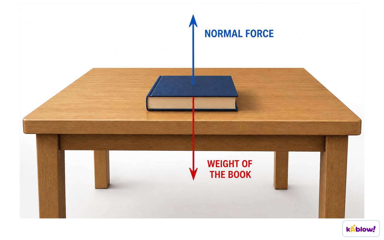 Forces on a book resting on a table