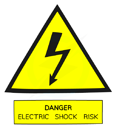 Danger electric shock risk warning sign