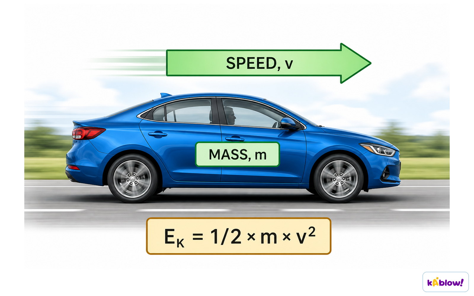 Kinetic energy of a moving car