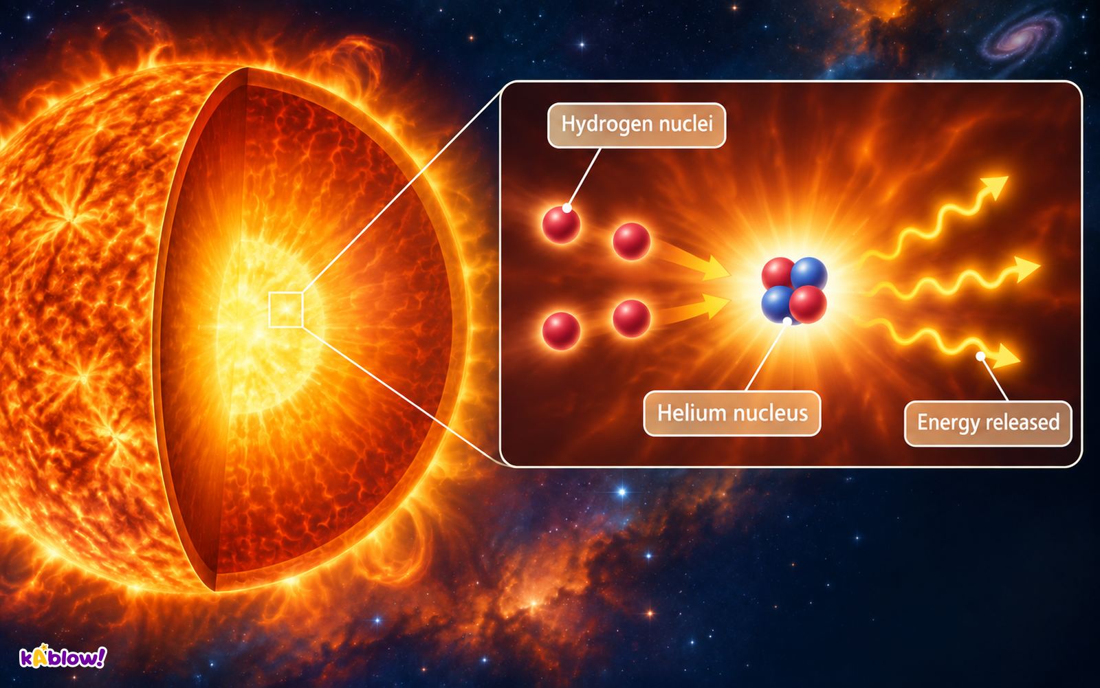 Hydrogen fusion in a star
